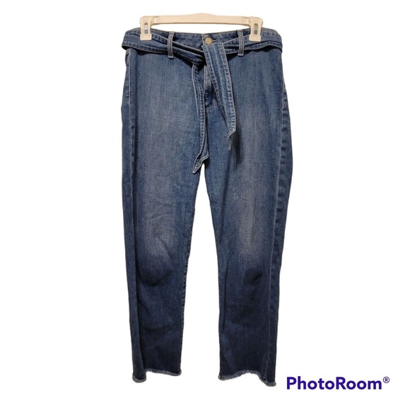 Joe's Jeans The Jane Med Rise Light Wash Straight Crop Raw Hem Jeans Size 28 - Picture 2 of 7